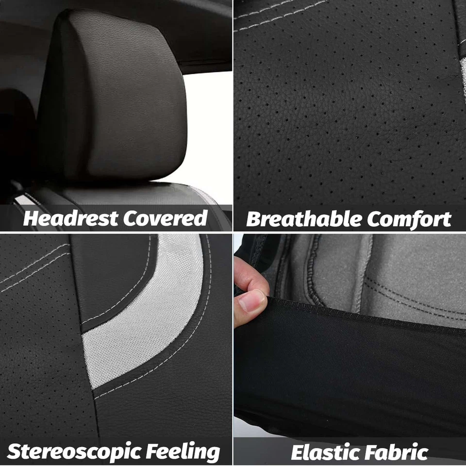 For Dodge For Ram 1500 2500 3500 Front Seat Covers 2-Seats Cushion Leather Foto 2 de 4