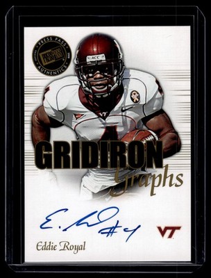 Eddie Royal 2008 Press Pass Gridiron Graphs Autograph Auto A Card #GG-ER