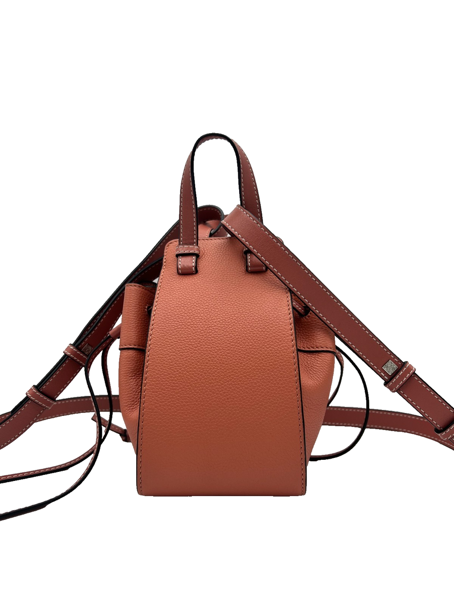LOEWE Mini Hammock Drawstring Bag Pink Tulip Coral Pebbled