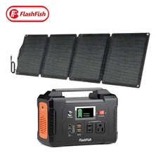 200W 151Wh Portable Power Station Camping Solar Generator with 60W Solar Panel
