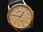 Vintage 1995 N MINT Seiko Dolce 8J41-6100 Gold Dial Quartz 32mm Mens Watch JAPAN