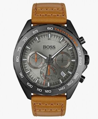Hugo Boss HB 1513664 Uhr Armbanduhr Herren Chronograph Leder Edelstahl Quarz - Afbeelding 1 van 1