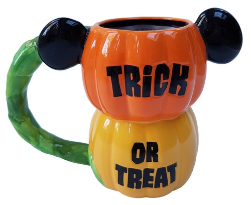 Disney Store Halloween Mickey Mouse Mug Pumpkins Stack 3D Face Cup 2021 Pumpkin - Picture 3 of 10