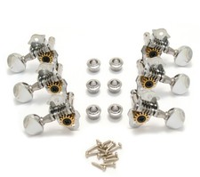 Grover Chrome Round Button Sta-Tite Vintage Open Gear Guitar Tuners V98C