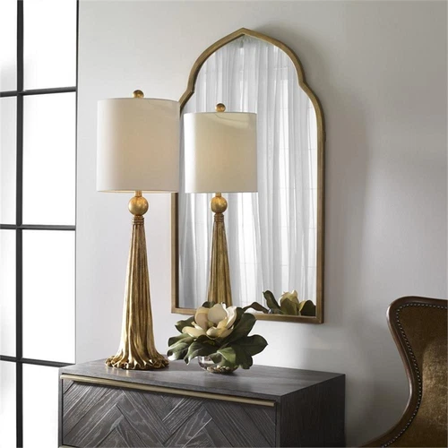 Uttermost Kenitra Contemporary Style Metal Arch Mirror in Gold Finish - Picture 5 of 6