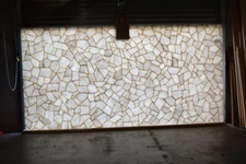 Rectangle Resin Coffee Table Top White Quartz with Golden Foil Sofa Side Table