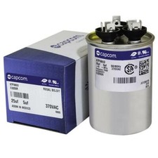 25  5 uf MFD x 370 VAC  97F9803 Genteq Dual Round Capacitor / GE Industrial
