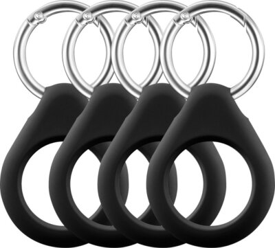Insignia Key Ring Case for Apple AirTag 4-Pack Black Open Box