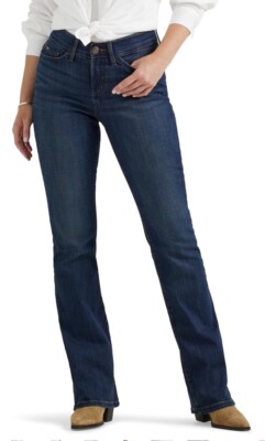Lee Flex Motion Regular Fit Bootcut Jeans MidRise Renegade Wash Size 14 Long NWT