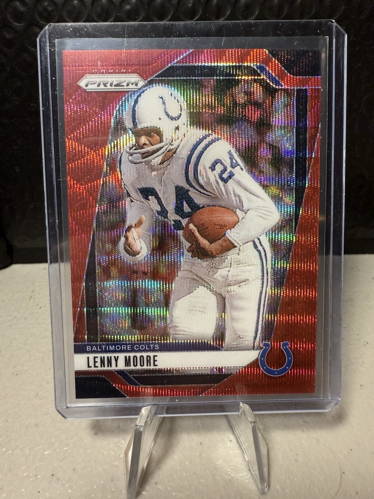 Lenny Moore 2024 Panini Prizm Red Wave /149 #296 Colts