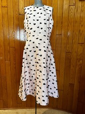 BALENCIAGA - SLEEVELESS PRINTED TEXTURED A-LINE DRESS - PALE PINK/BLACK SZ40