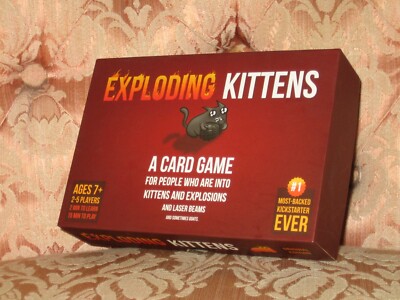 Exploding Kittens Kartenspiel Original (gebraucht) + 9 LED Hand Taschenlampe (neu) Konvolut