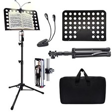 Sheet Music Stand with Light  Phone Holder 57" Music Stand for Sheet Music H...