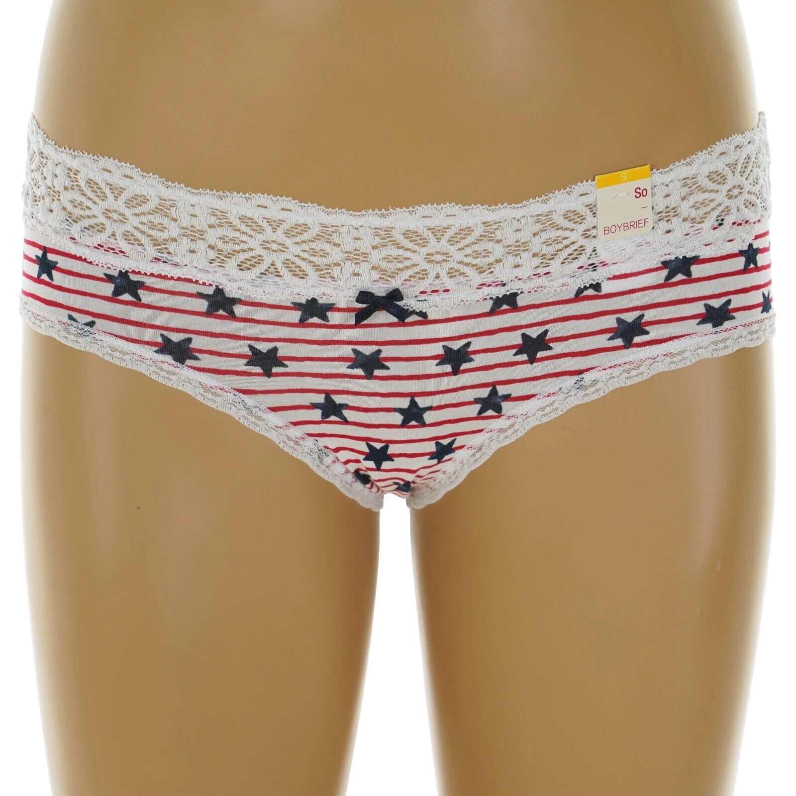 Nylon Striped Brief Panties for Women