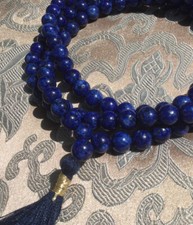 MALA Gebetskette aus LAPISLAZULI aus Afghanistan 8 mm NEPAL! BESTE QUALITÄT!!
