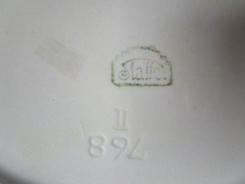 Staffel sehr schöne alte kleine Keramik Deckeldose creme mit braunem Spritzdekor - Picture 7 of 7