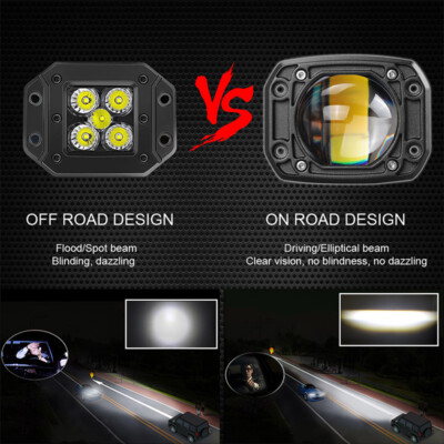 2 In Amber Led Lights 2x 2 Inch 80W Amber LED Cube Pod Lights - 80,000LM Spot Beam For Off-Road & Fog 8 Led Light Bar - Foto 7