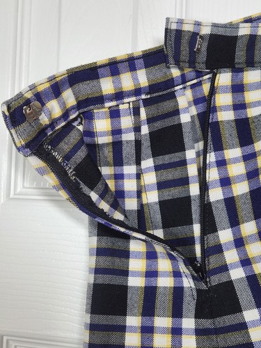 Mills Uniform Company Girls SZ 12 Pleat Skirt Black Yellow Plaid Pocket M022-69 - Picture 5 of 8