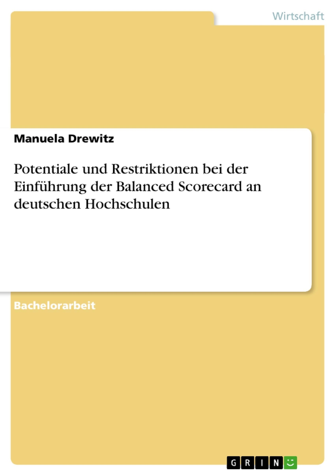Thumbnail - Potentiale Und Restriktionen Bei Der Einführung Der Balanced Scorecard