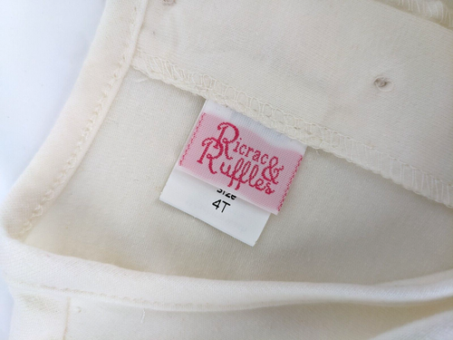 NWT Ricrac & Ruffles Puff Short Sleeve Ruffle Ivory Top T-Shirt Girl Size 4T - Picture 5 of 9