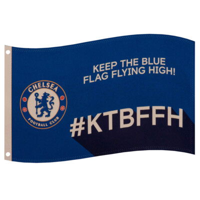 Chelsea FC Flag With Club Crest & ( #KTBFFH ) Slogan Size 5' x 3