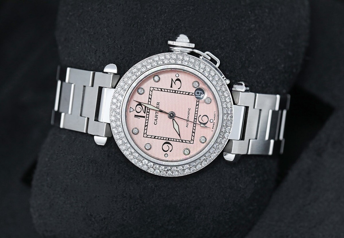 pink diamond cartier watch