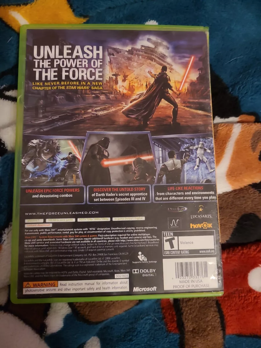 Star Wars: The Force Unleashed (Microsoft Xbox 360, 2008. Complete  23272332761