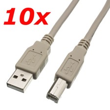 10 Pack 10ft USB 2.0 A Male to USB B Male Printer Scanner Cable Cord for HP Dell