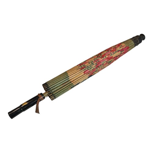 Made In Japan Paper Parasol - Floral Pattern - VINTAGE 29” - Picture 6 of 8