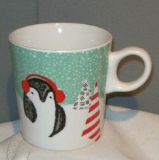 Starbucks PENGUIN  TREES Holiday Design Ceramic Porcelain 10 fl oz Coffee Mug