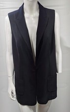 Linea Black Sleeveless Cafe Society Collared Wasitcoat Gilet Size 16 New