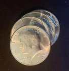 FOUR 1964 Kennedy Half Dollars Lot (4) Brilliant Uncirculated~90% SILVER
