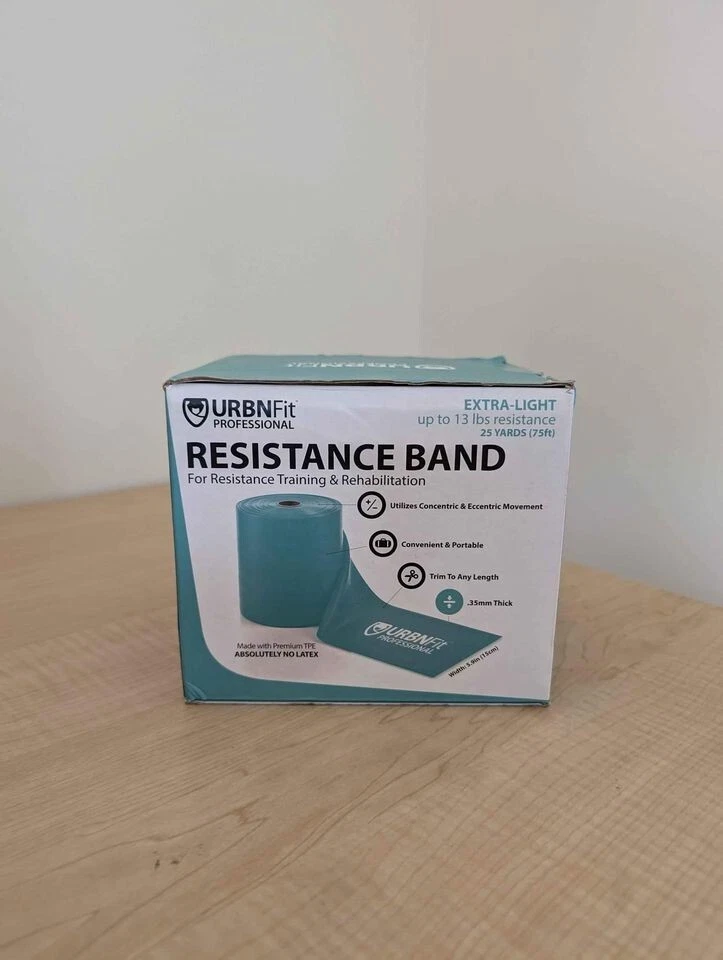 URBNFit Professional 8-13 Pound Resistance Band Roll 25 Yards LATEX Free