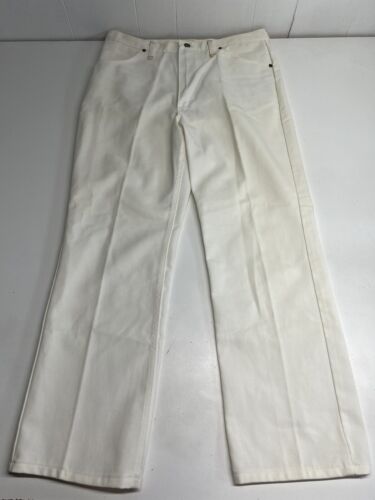 Vintage 80's Rustler 36X30 Men's White Denim Jean… - image 1