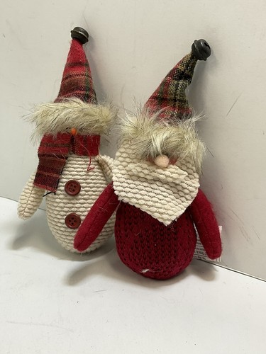 Santa & Snowman Plush Ornamet Holiday Decor AllHolidays - Picture 1 of 16