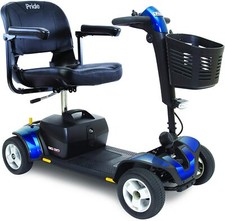 Pride Mobility Go-Go Sport 4-Wheel Electric Battery Travel Scooter Red/Blue S74