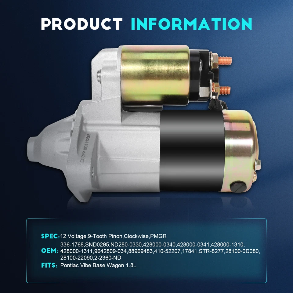 Arranque para Pontiac Vibe Toyota Corolla Toyota Matrix 88969483 28100-0D080 17841 Foto 4 de 4