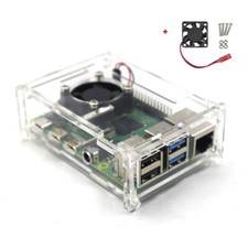 Raspberry Pi 4 Model B Clear Acrylic Case Enclosure Box Kit with Cooling Fan US