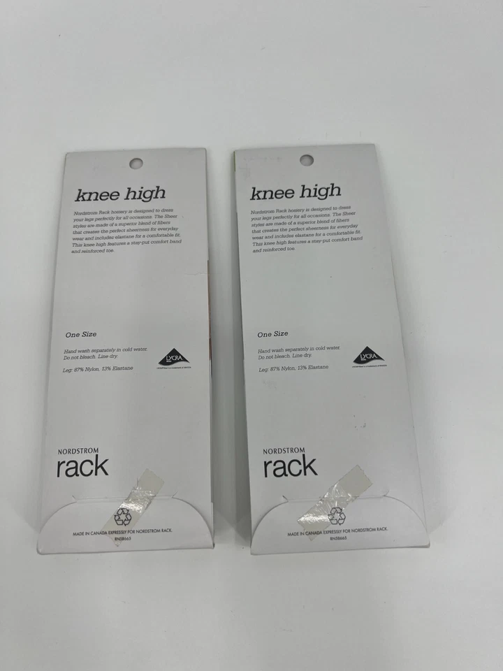Nordstrom Rack Nylon Hasta la Rodilla - Beige Básico - Talla Única Puntera Reforzada 4 Pares Foto 2 de 4