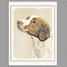 6 Brittany Spaniel Dog Blank Art Note Greeting Cards