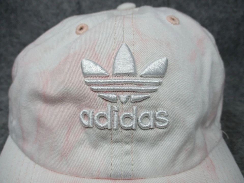 Adidas Hat Cap Strap Back Womens White Pink Trefoil Tie Dye Lightweight - Image 2 of 4