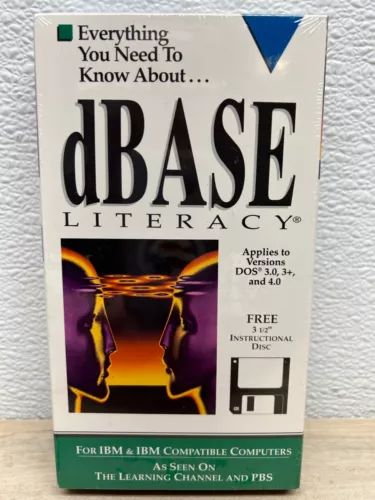 Vtg dBASE Literacy VHS With Floppy Disc For IBM & Compatible Computers Sealed