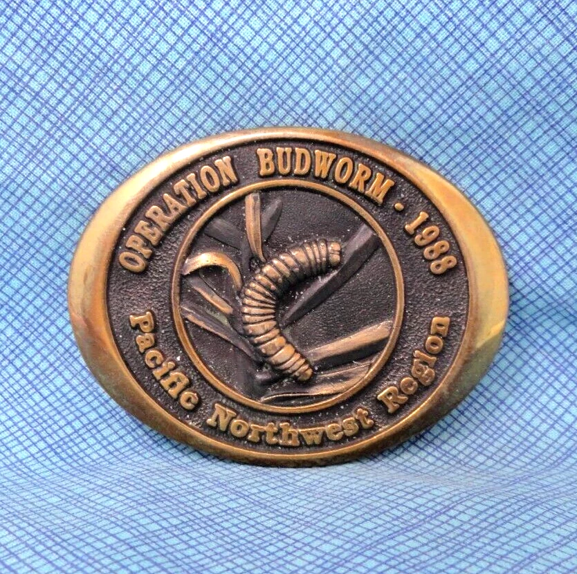 US Forest Service Pacific NW Region Budworm # 49 Hebilla de cinturón de colección años 80 WHC .SHY934 Foto 2 de 4