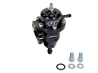 AEM 25-300BK Adjustable Fuel Pressure Regulator - Inline Flange with Straight