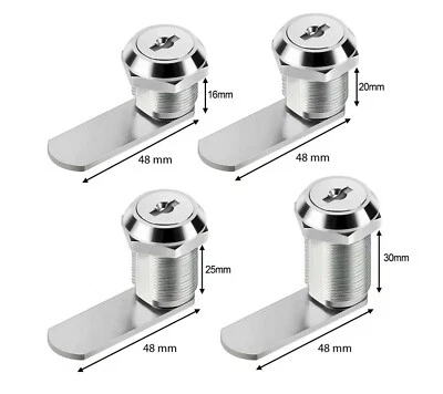 KEYMET Cerradura de armario cerradura de mueble cerradura de buzón 16, 20, 25, 30 mm D. Cerradura de palanca 18