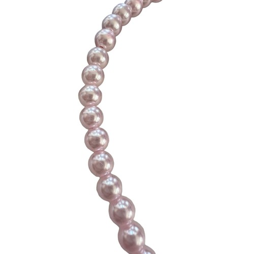 Pink Faux Pearl Plastic Bead Headband Head Band Flexible NWOT - Picture 3 of 3