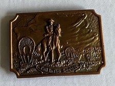 Vintage Tall in the Saddle Art Western Horse Cowboy belt buckle