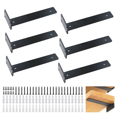 6X Schwerlast Gusseisen Wandmontage L Form Winkel Regal Metall Halterung Träger