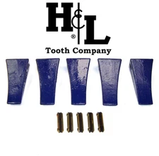 TF23D Backhoe JD Fang Style Bucket Teeth (5 Pack)+ Flex Pins by H&L 23 230 230TF