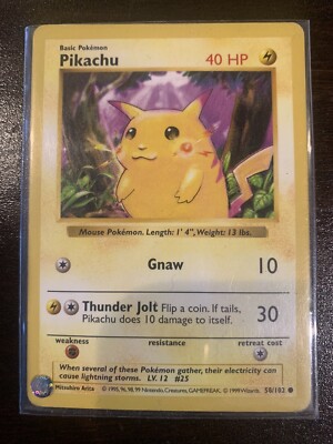 ポケモンカードゲーム Pikachu Shadowless Redcheeks 58/102 shadowless red cheek pikachu 58/102 | eBay